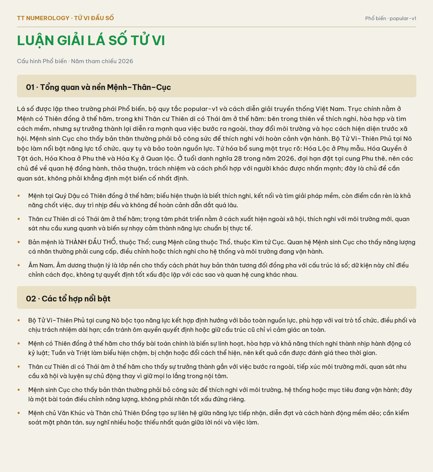 Trang luận giải lá số Tử Vi
